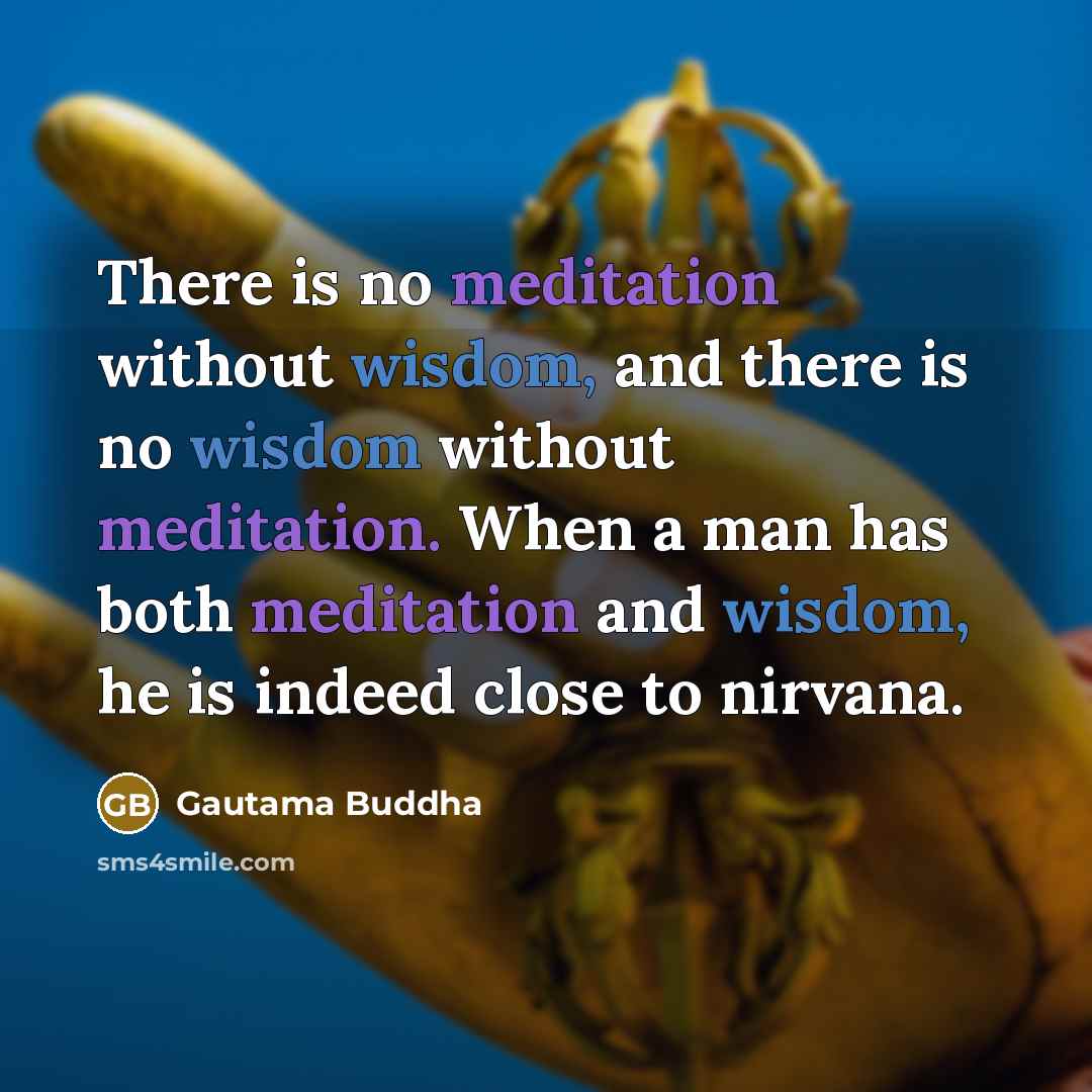 “There is no meditation without wisdom, and there is no…” quote by Gautama Buddha