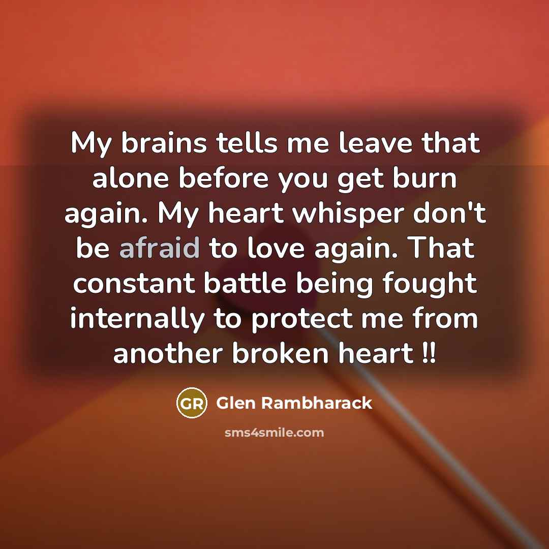 “My brains tells me leave that alone before you get…” quote by Glen Rambharack