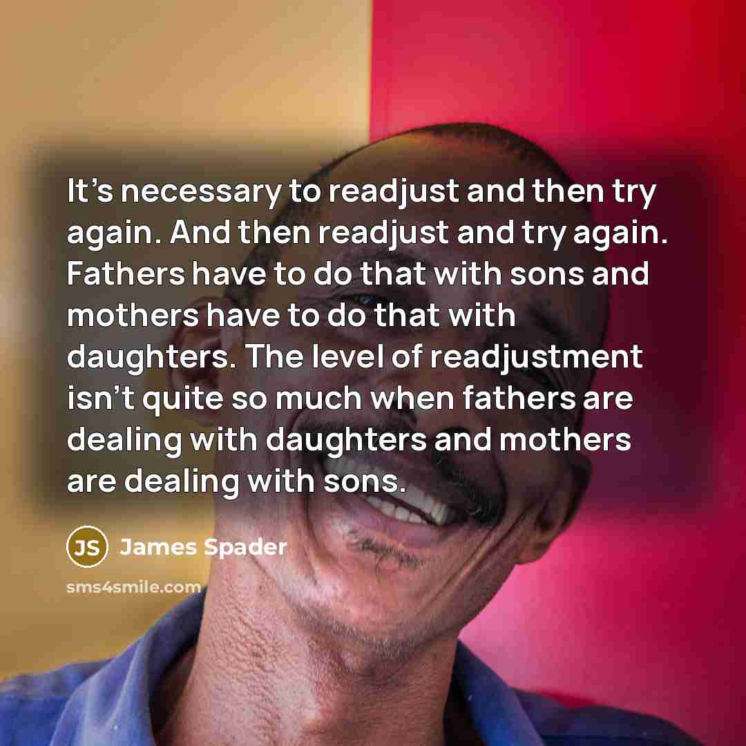 “It's necessary to readjust and then try again. And then…” quote by James Spader