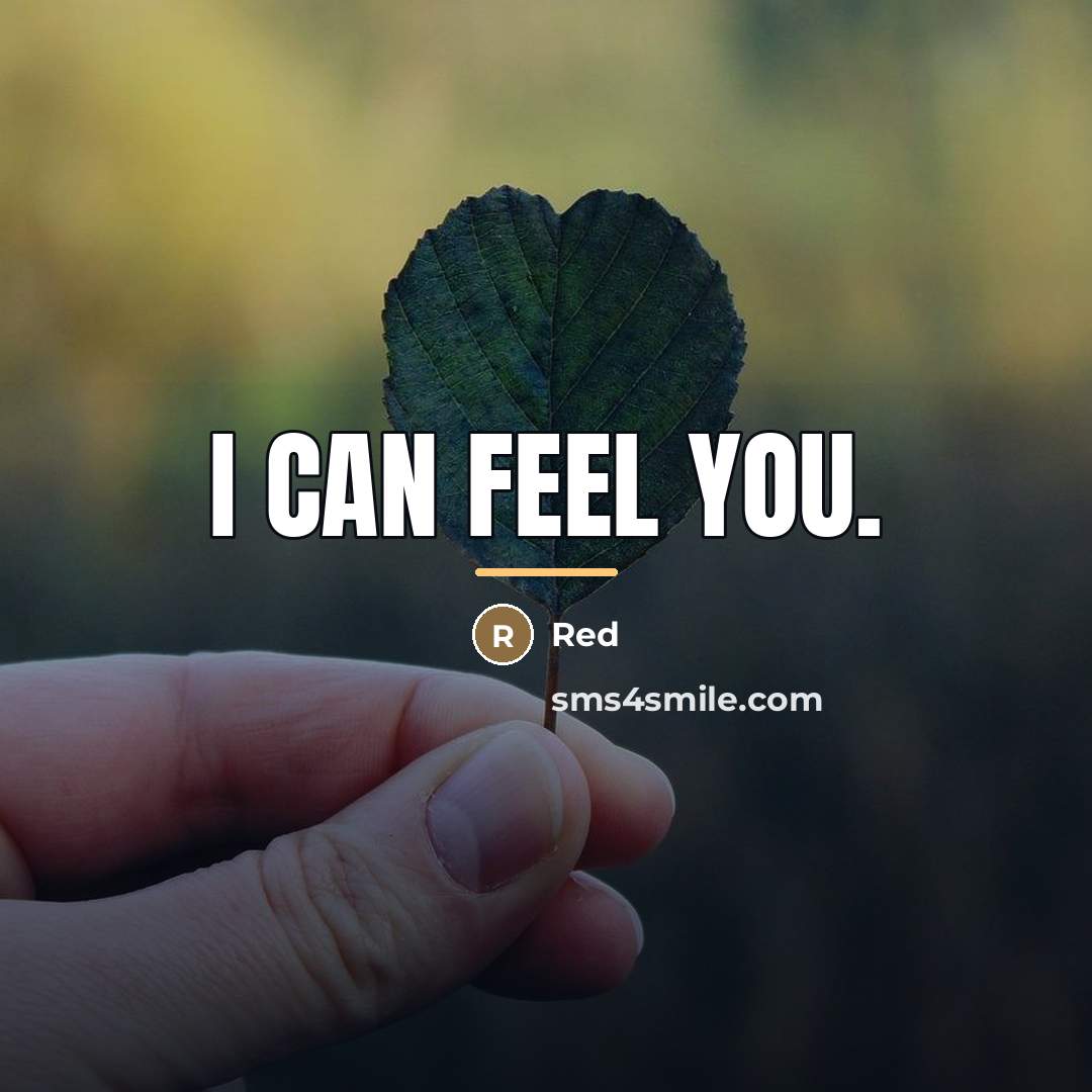“I can feel you.…” quote by Red