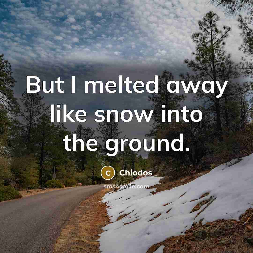 “But I melted away like snow into the ground.” quote by Chiodos