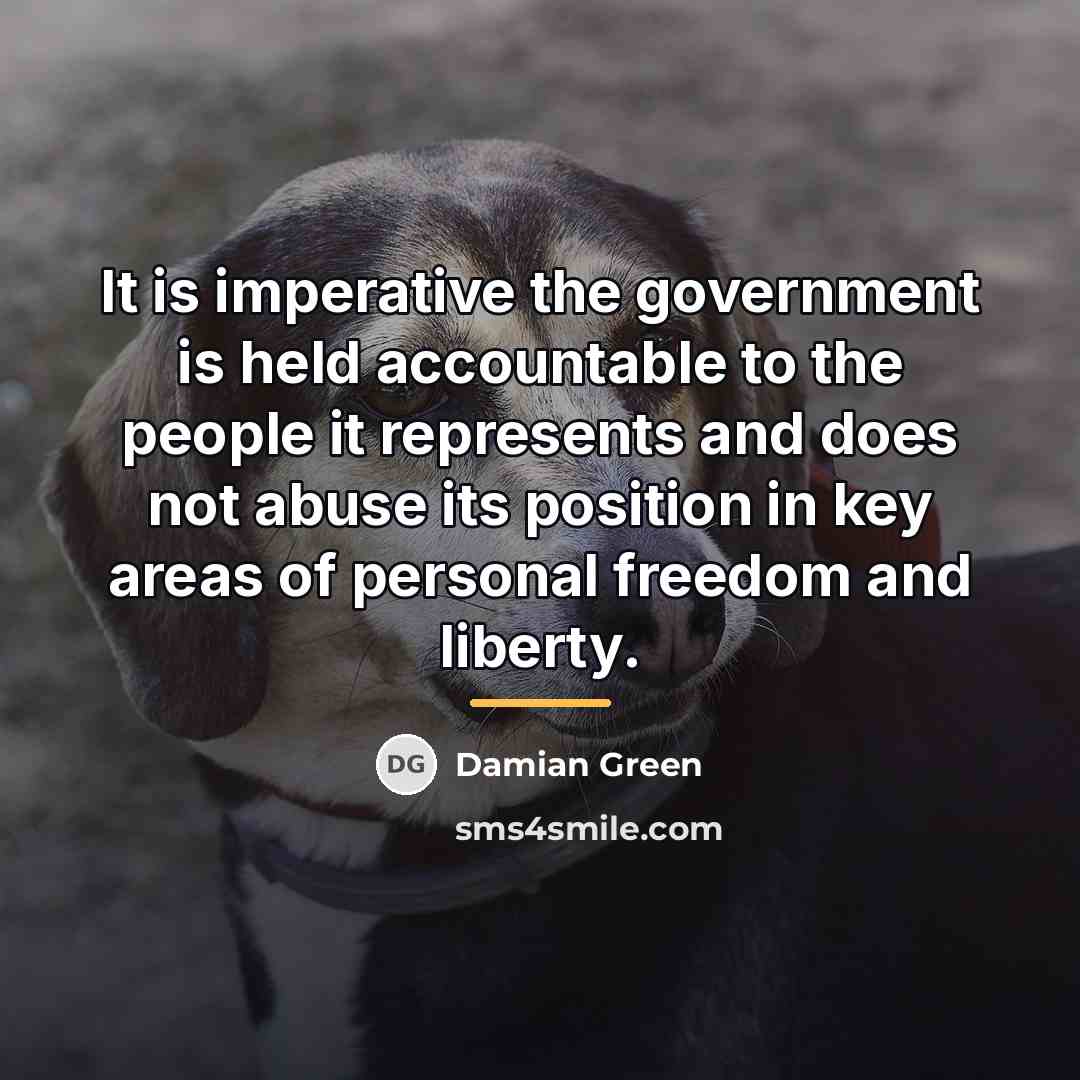 “It is imperative the government is held accountable to the…” quote by Damian Green
