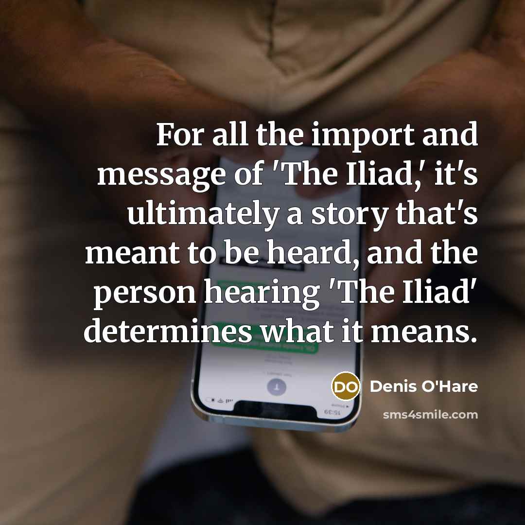 “For all the import and message of 'The Iliad,' it's…” quote by Denis O'Hare