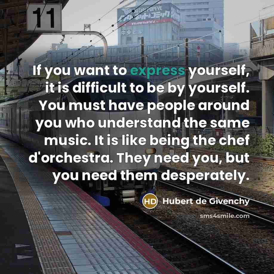 “If you want to express yourself, it is difficult to…” quote by Hubert de Givenchy