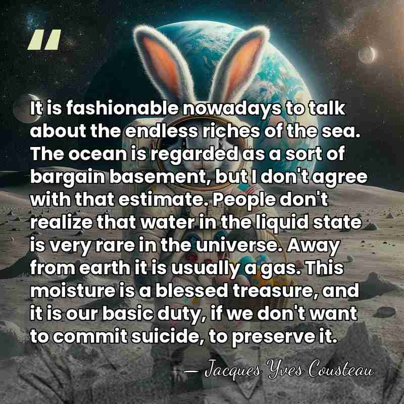 It is fashionable nowadays to talk about the endless riches of the&hellip; - Jacques Yves Cousteau
