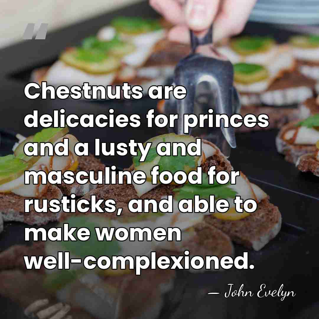 Chestnuts are delicacies for princes and a lusty and masculine food for&hellip; - John Evelyn