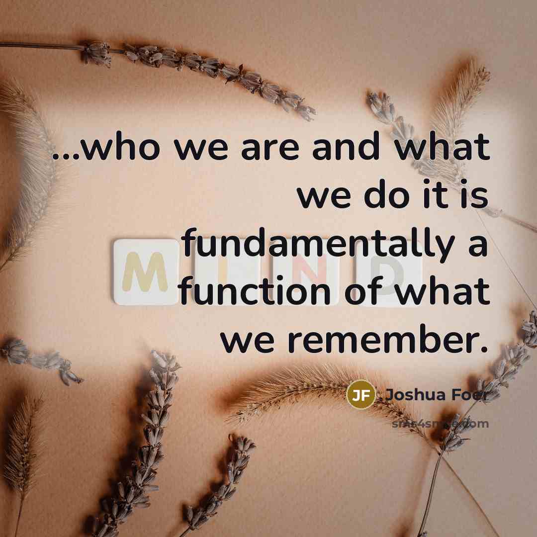 “...who we are and what we do it is fundamentally…” quote by Joshua Foer
