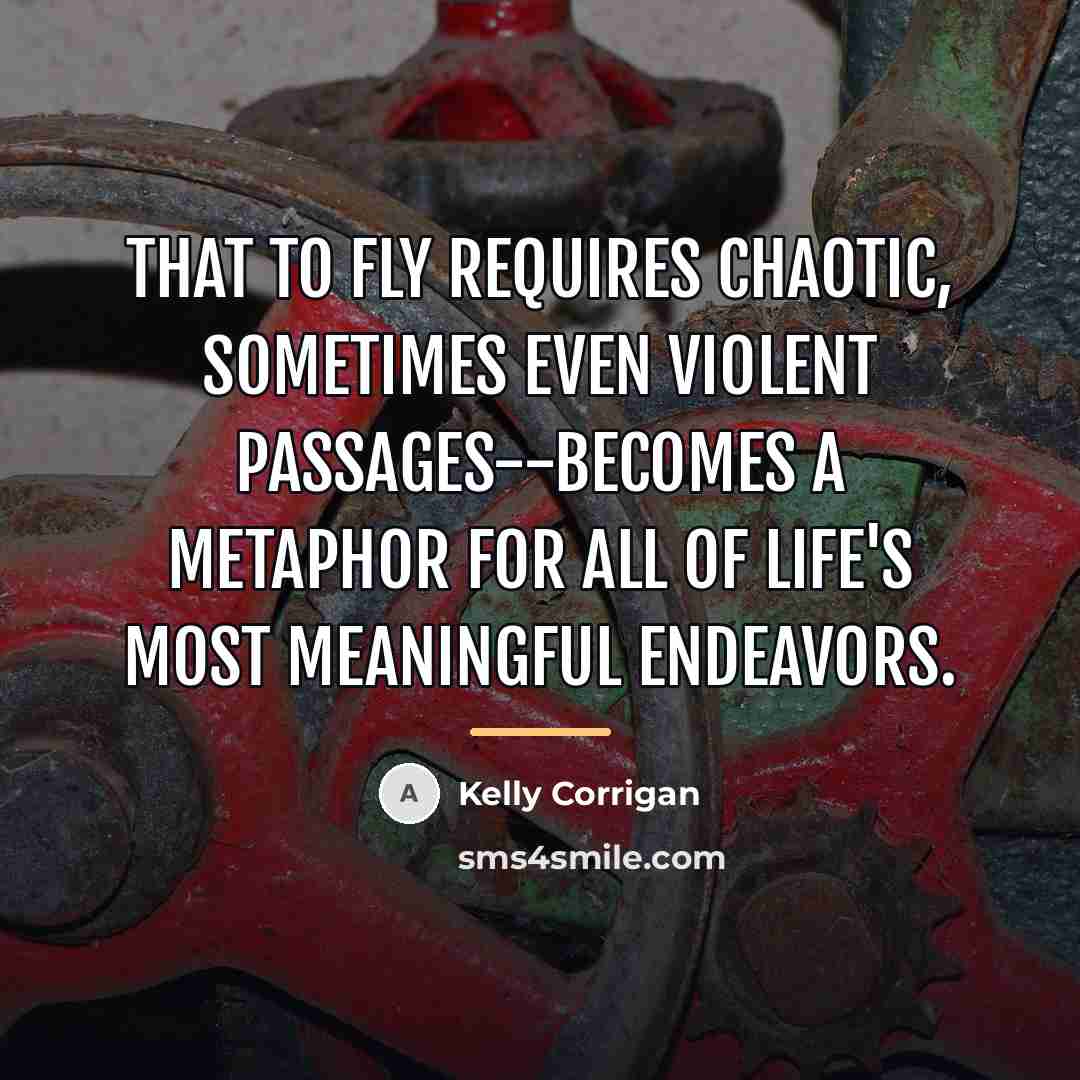 “That to fly requires chaotic, sometimes even violent passages--becomes a…” quote by Kelly Corrigan