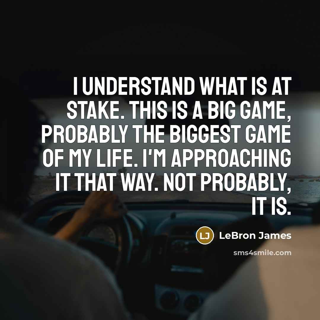 “I understand what is at stake. This is a big…” quote by Lebron James
