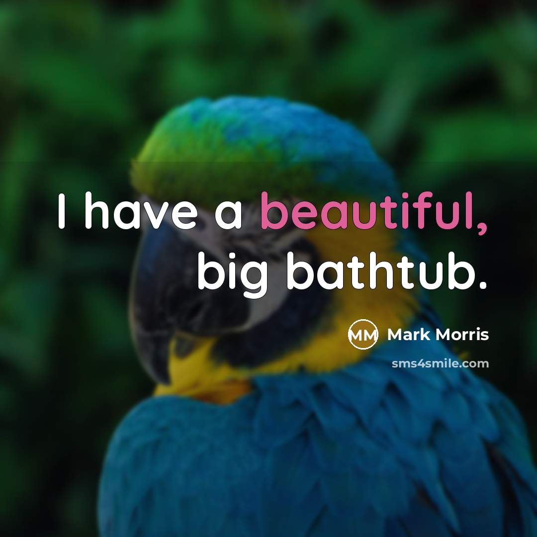 “I have a beautiful, big bathtub.…” quote by Mark Morris
