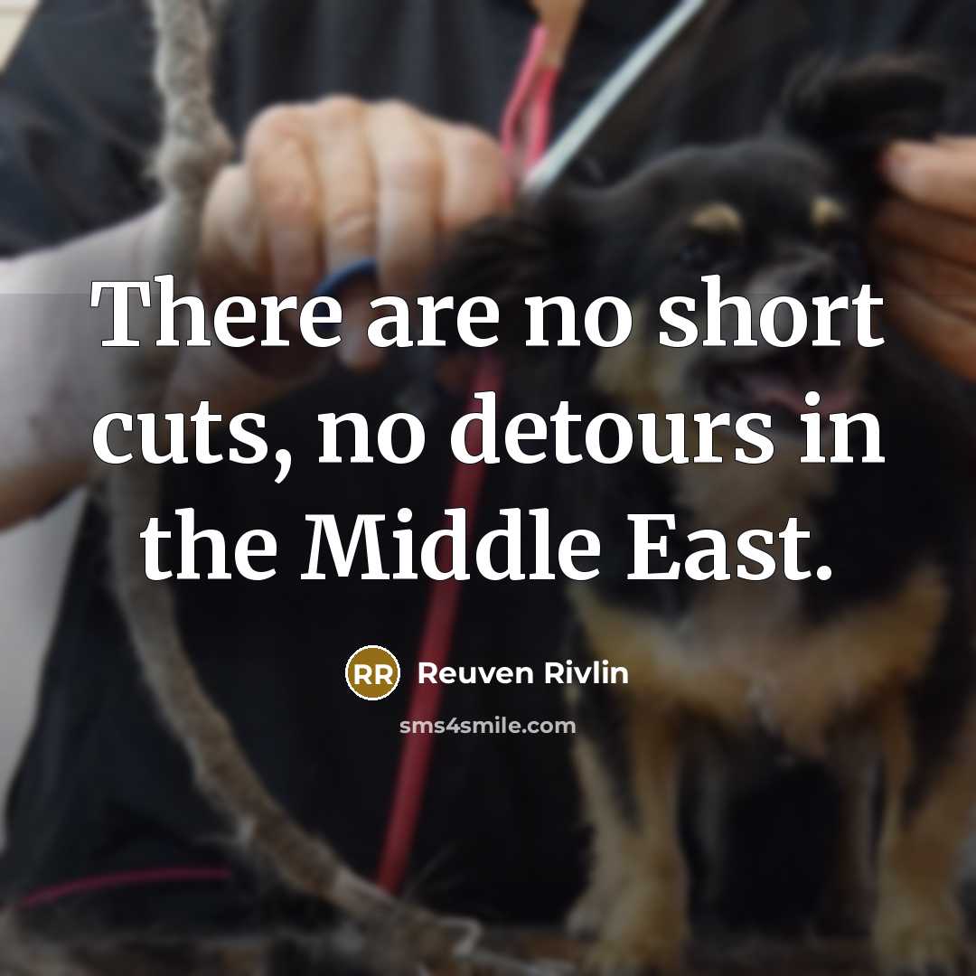 “There are no short cuts, no detours in the Middle…” quote by Reuven Rivlin