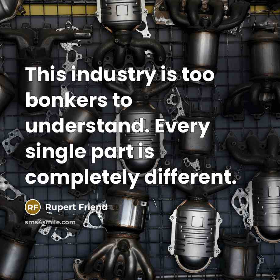 “This industry is too bonkers to understand. Every single part…” quote by Rupert Friend