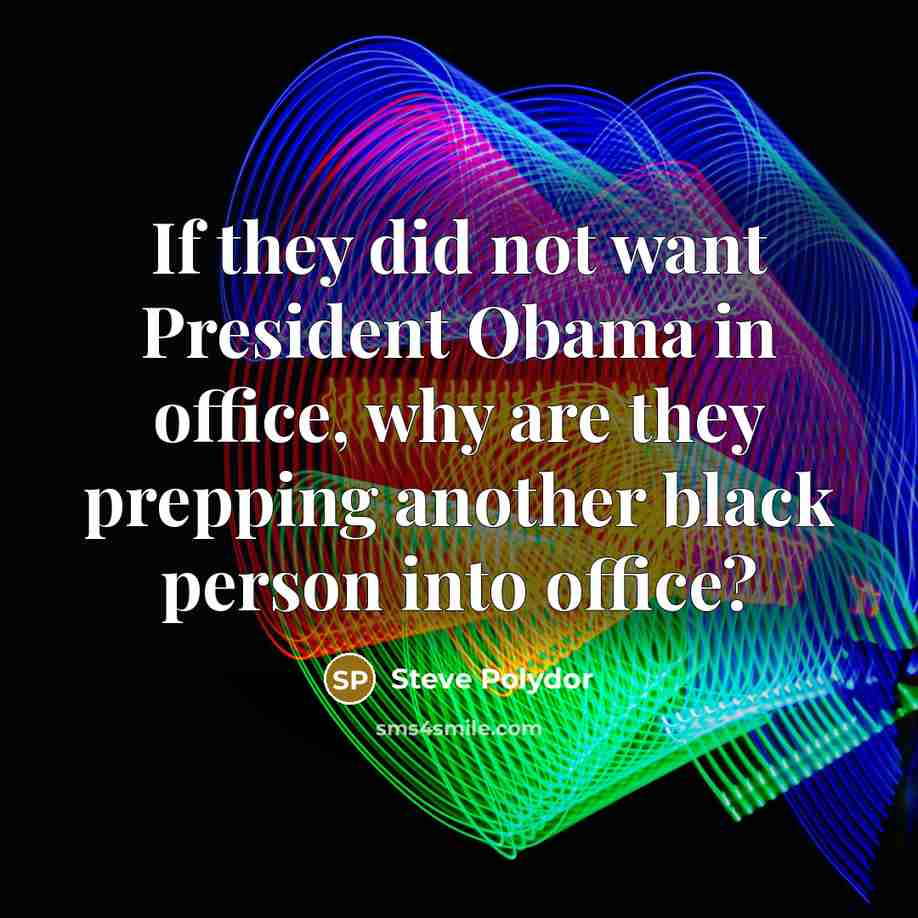 “If they did not want President Obama in office, why…” quote by Steve Polydor