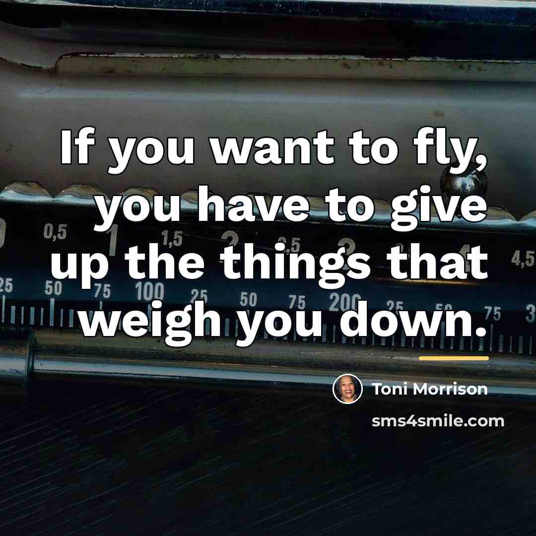 “If you want to fly, you have to give up…” quote by Toni Morrison