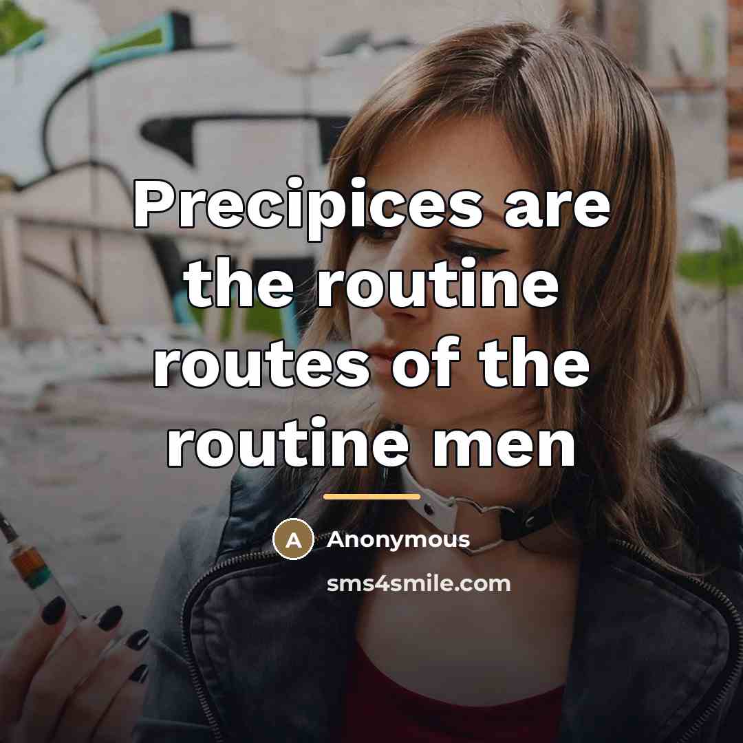“Precipices are the routine routes of the routine men…” quote by Anonymous