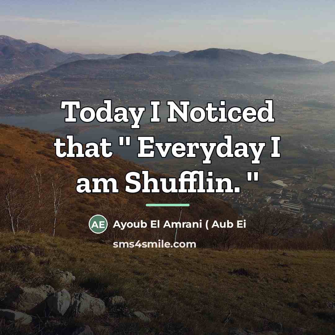 “Today I Noticed that '' Everyday I am Shufflin. ''…” quote by Ayoub El Amrani ( Aub Ei