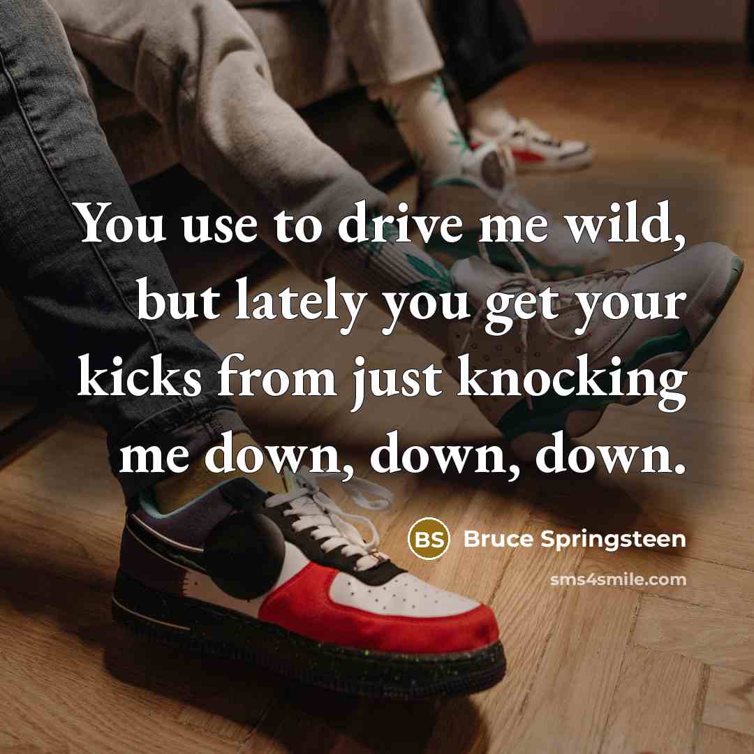 “You use to drive me wild, but lately you get…” quote by Bruce Springsteen