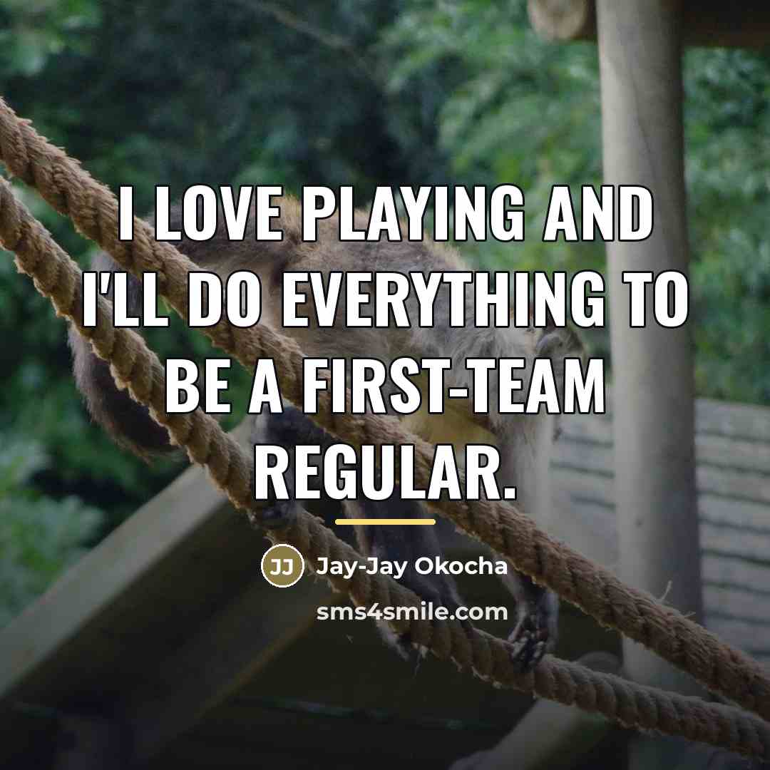 “I love playing and I'll do everything to be a…” quote by Jay-Jay Okocha