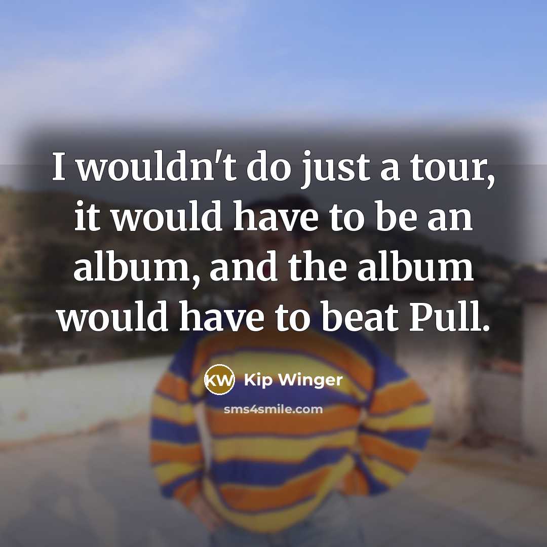 “I wouldn't do just a tour, it would have to…” quote by Kip Winger
