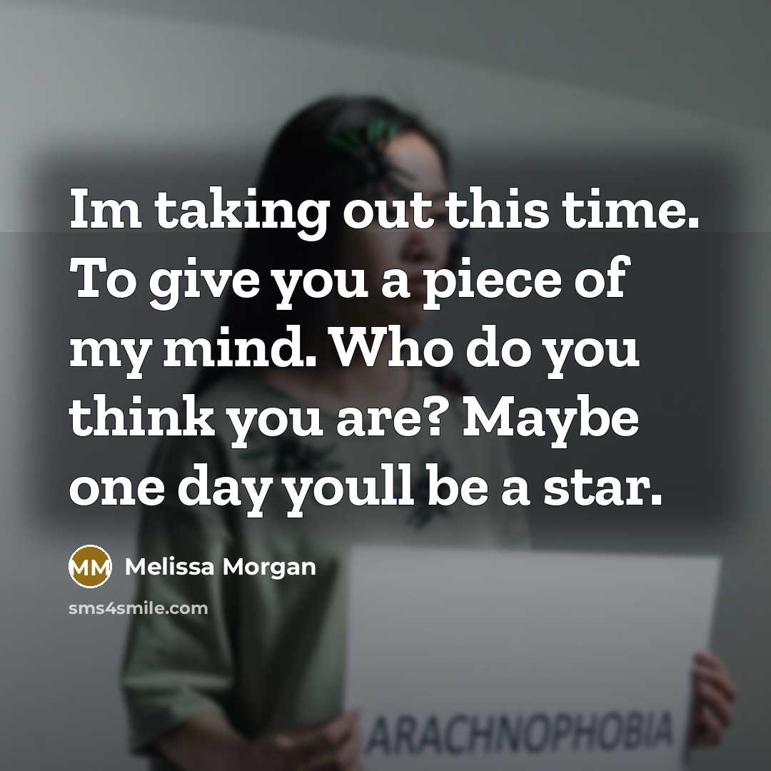 “Im taking out this time. To give you a piece…” quote by Melissa Morgan