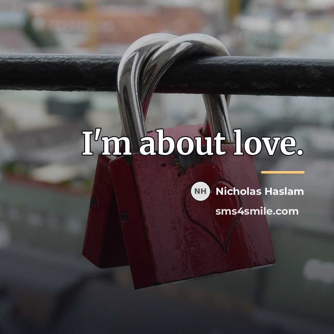 “I'm about love.…” quote by Nicholas Haslam