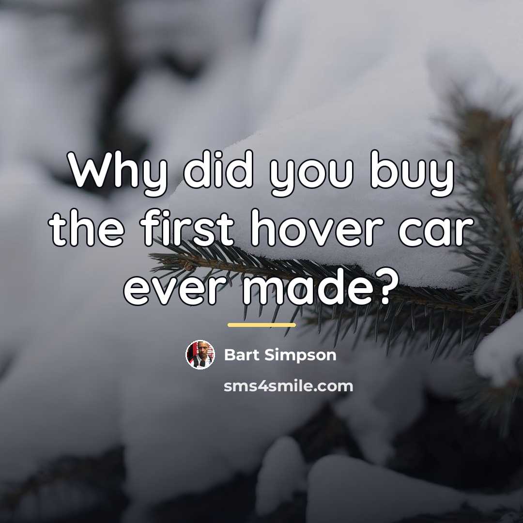 “Why did you buy the first hover car ever made?…” quote by Bart Simpson