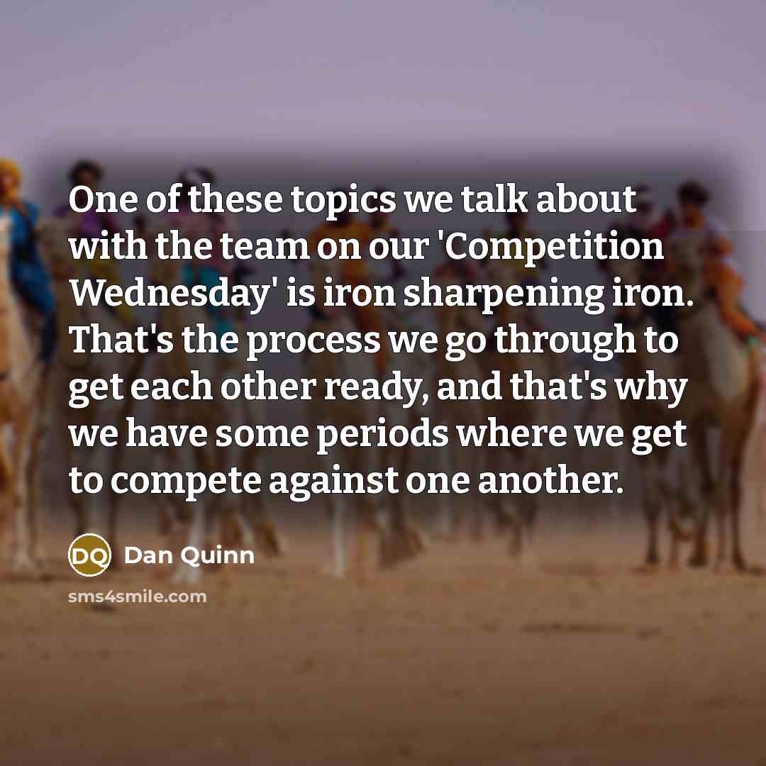 “One of these topics we talk about with the team…” quote by Dan Quinn