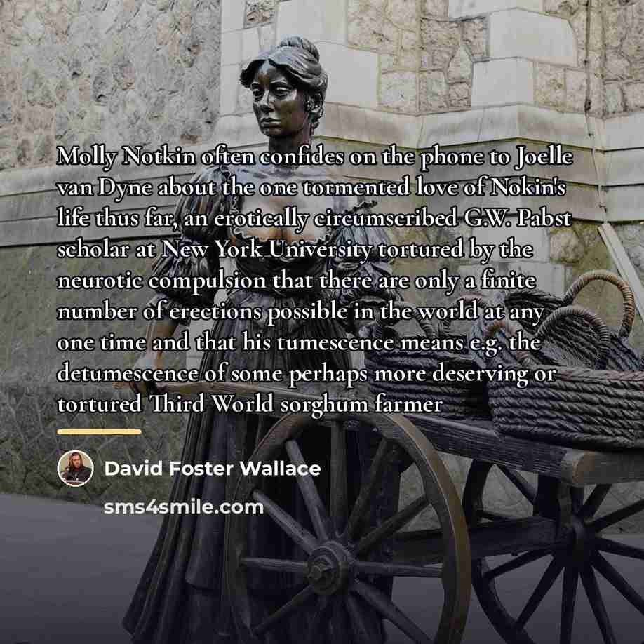 “Molly Notkin often confides on the phone to Joelle van…” quote by David Foster Wallace