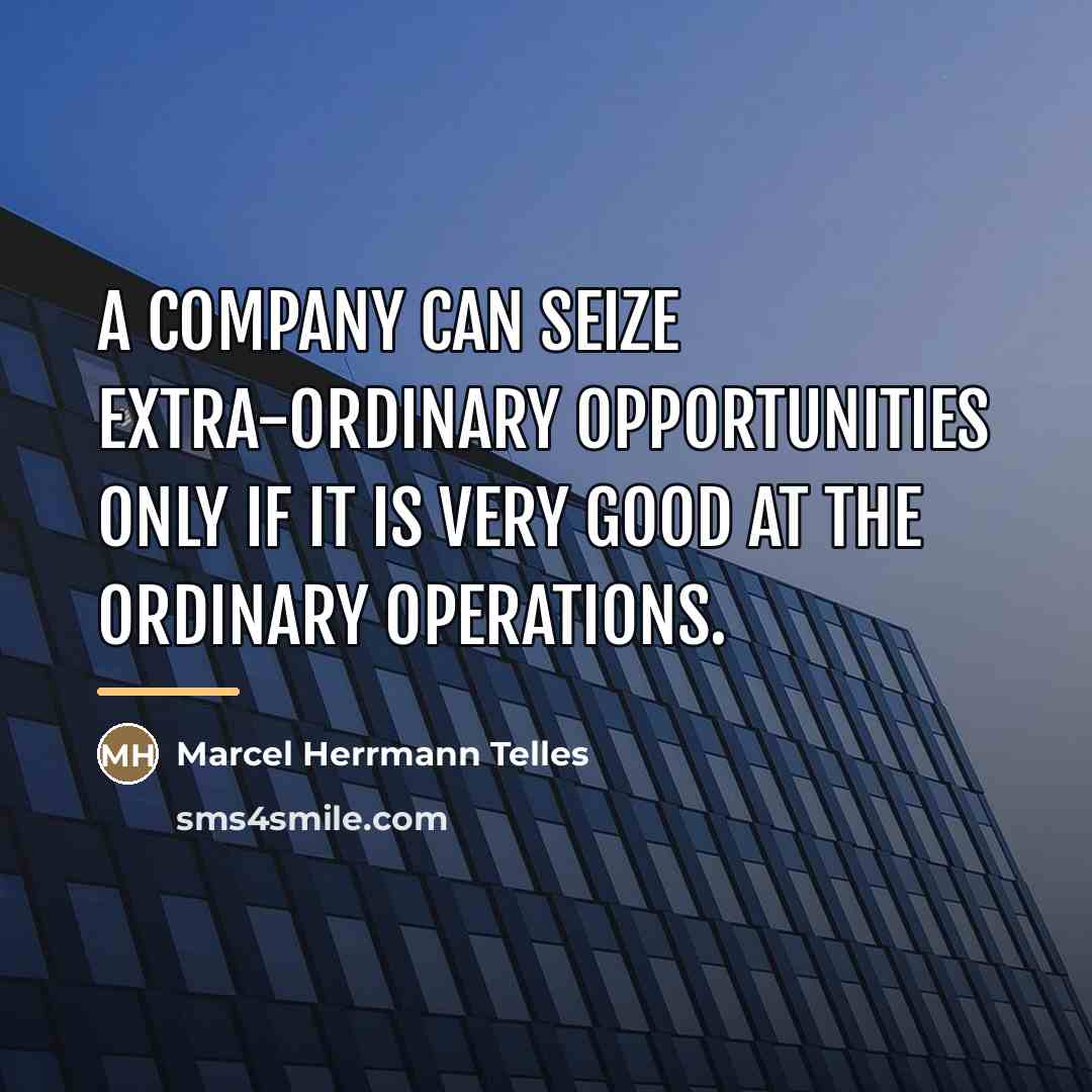 “A company can seize extra-ordinary opportunities only if it is…” quote by Marcel Herrmann Telles