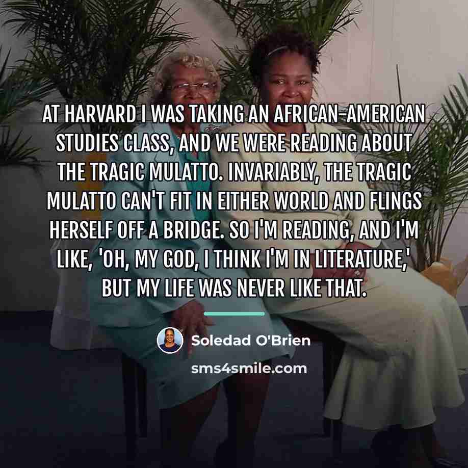 “At Harvard I was taking an African-American studies class, and…” quote by Soledad O'Brien