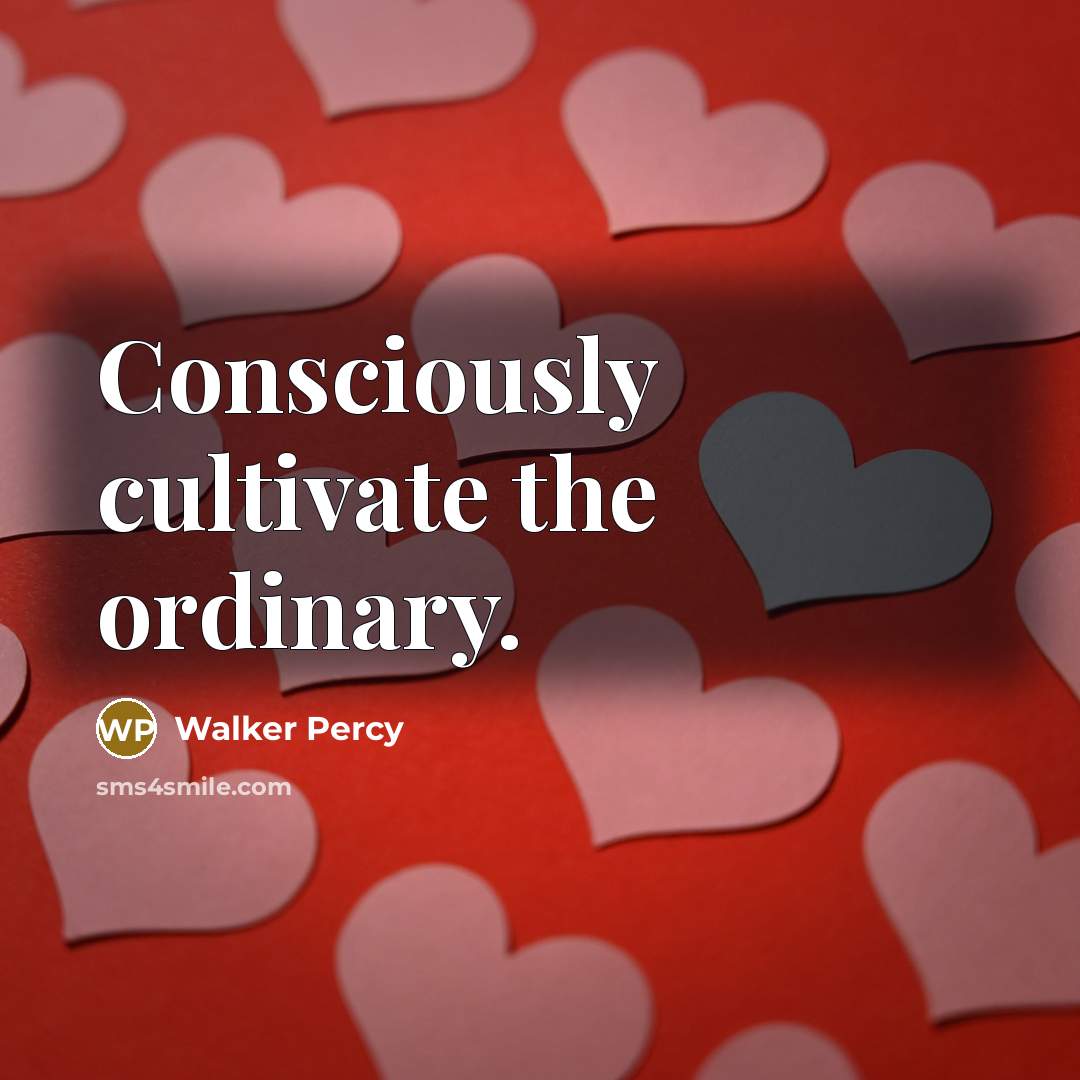 “Consciously cultivate the ordinary.…” quote by Walker Percy