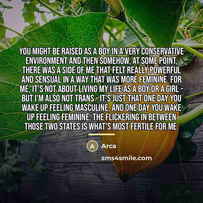 “You might be raised as a boy in a very…” quote by Arca