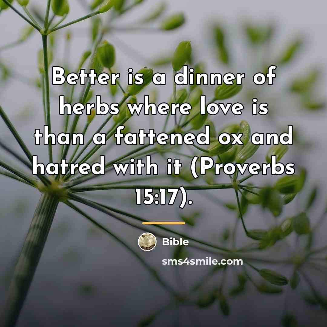 “Better is a dinner of herbs where love is than…” quote by Bible