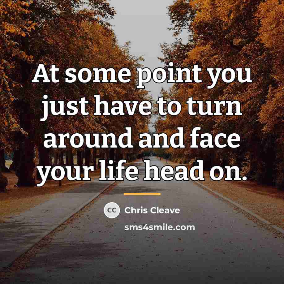 “At some point you just have to turn around and…” quote by Chris Cleave