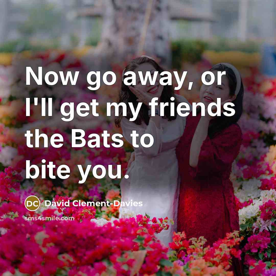 “Now go away, or I'll get my friends the Bats…” quote by David Clement-Davies