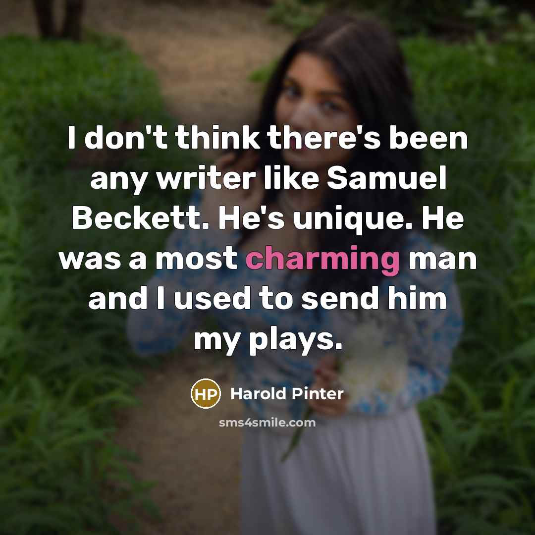 “I don't think there's been any writer like Samuel Beckett.…” quote by Harold Pinter