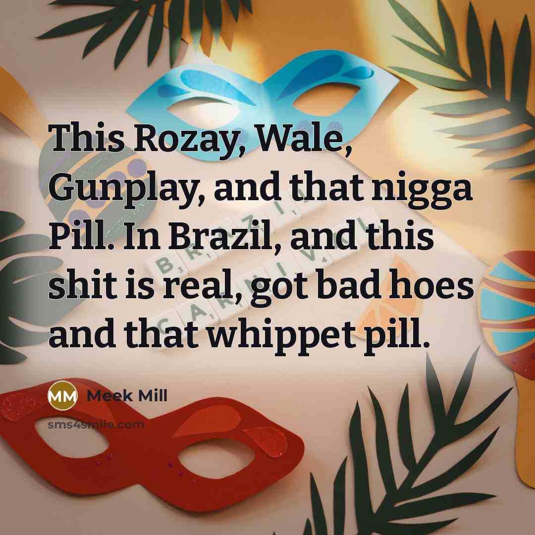 “This Rozay, Wale, Gunplay, and that nigga Pill. In Brazil,…” quote by Meek Mill
