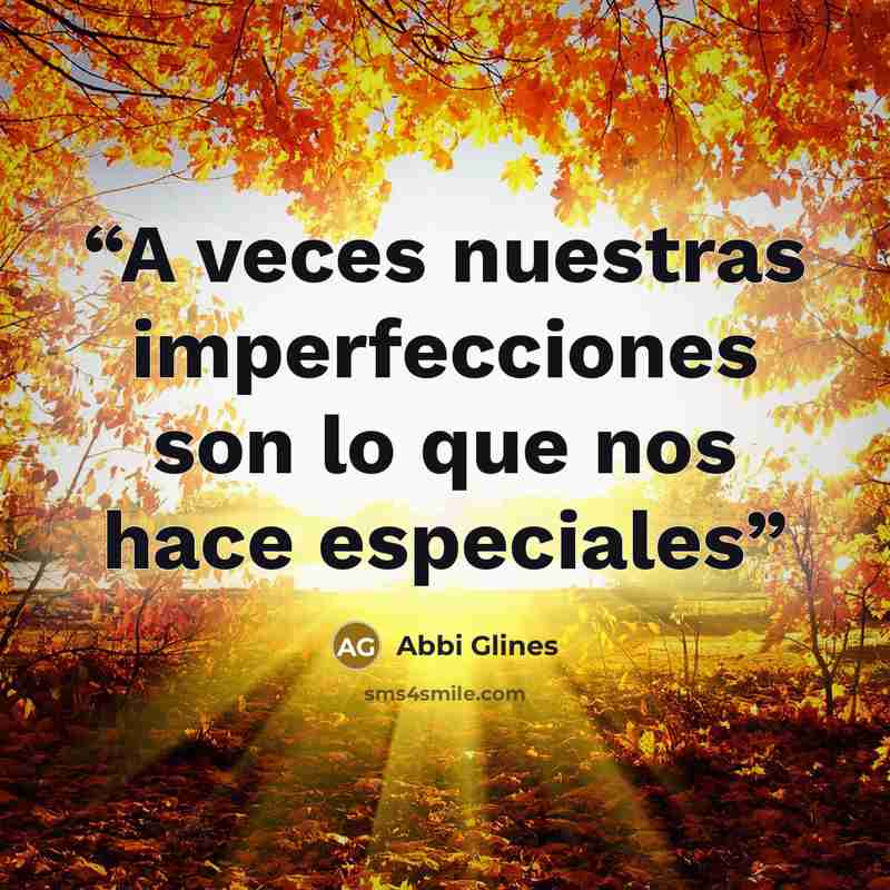 “A veces nuestras imperfecciones son lo que nos hace especiales” quote by Abbi Glines