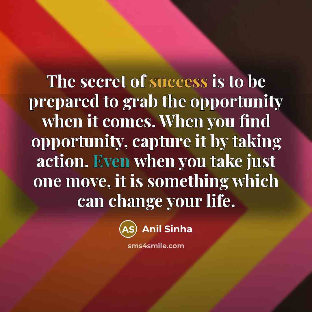 “The secret of success is to be prepared to grab…” quote by Anil Sinha