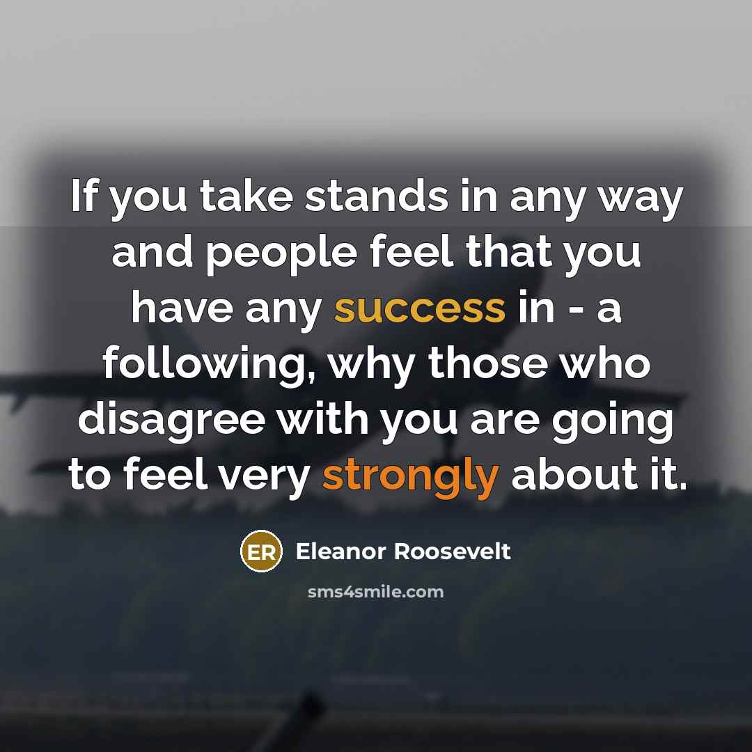“If you take stands in any way and people feel…” quote by Eleanor Roosevelt