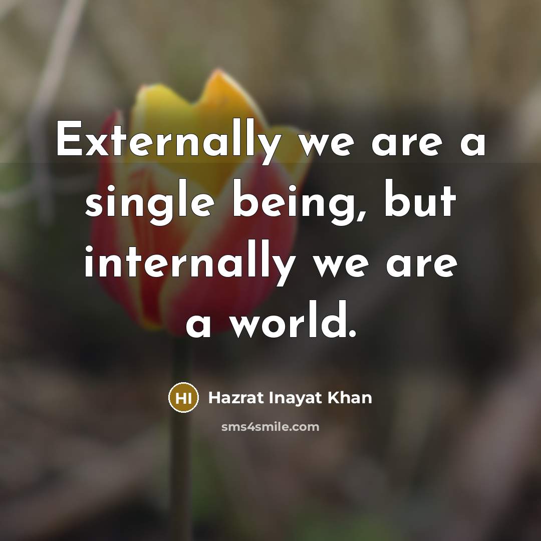 “Externally we are a single being, but internally we are a world.” quote by Hazrat Inayat Khan