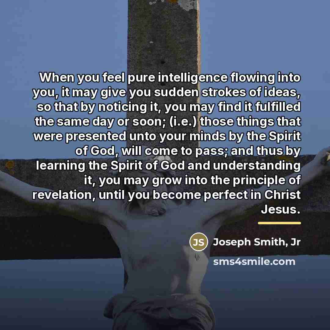 “When you feel pure intelligence flowing into you, it may…” quote by Joseph Smith, Jr