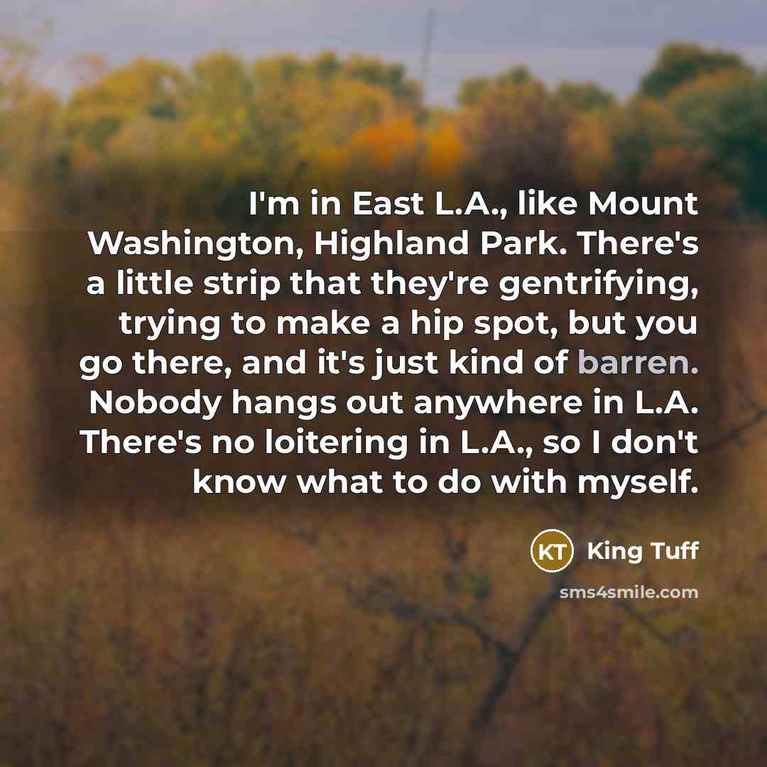 “I'm in East L.A., like Mount Washington, Highland Park. There's…” quote by King Tuff