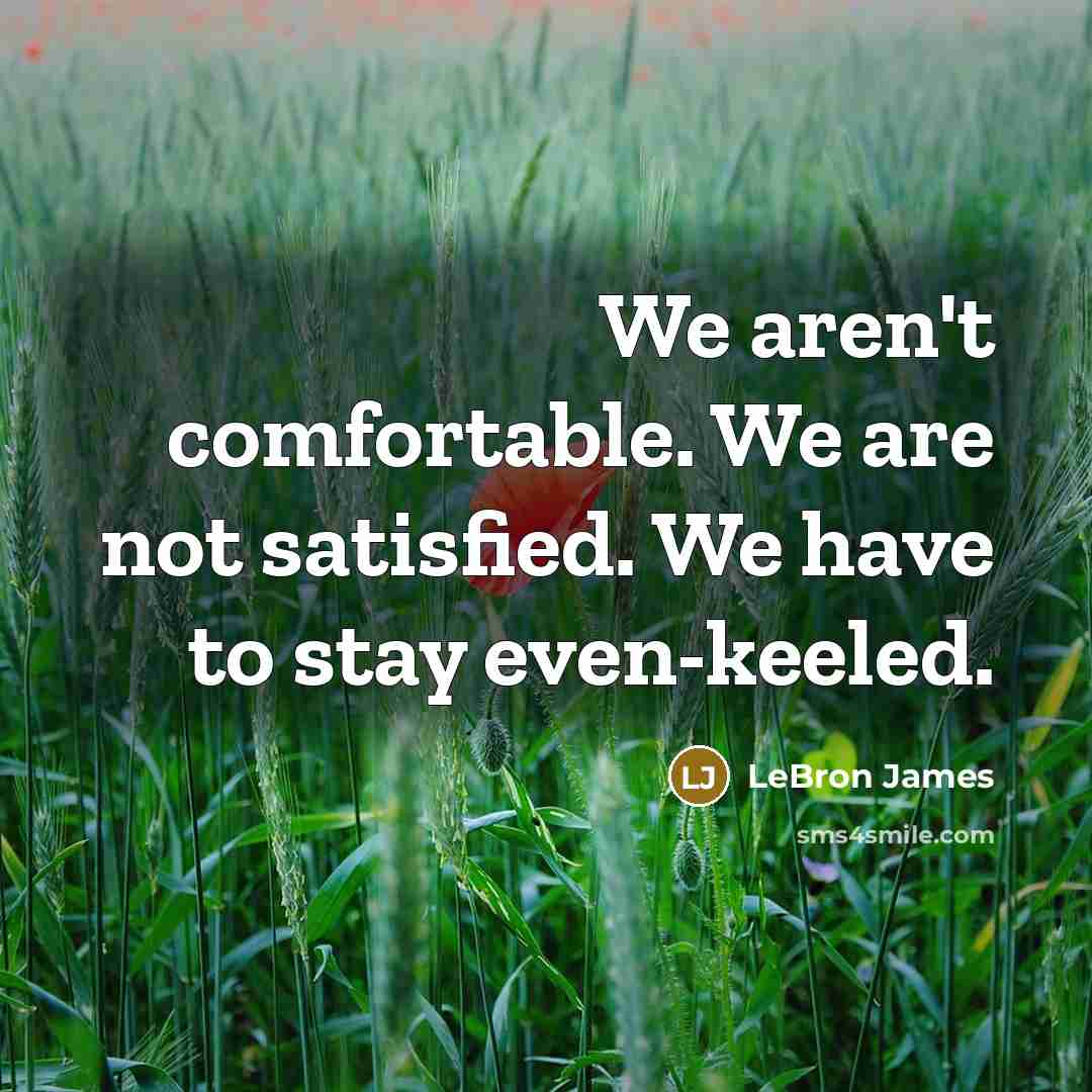 “We aren't comfortable. We are not satisfied. We have to…” quote by LeBron James
