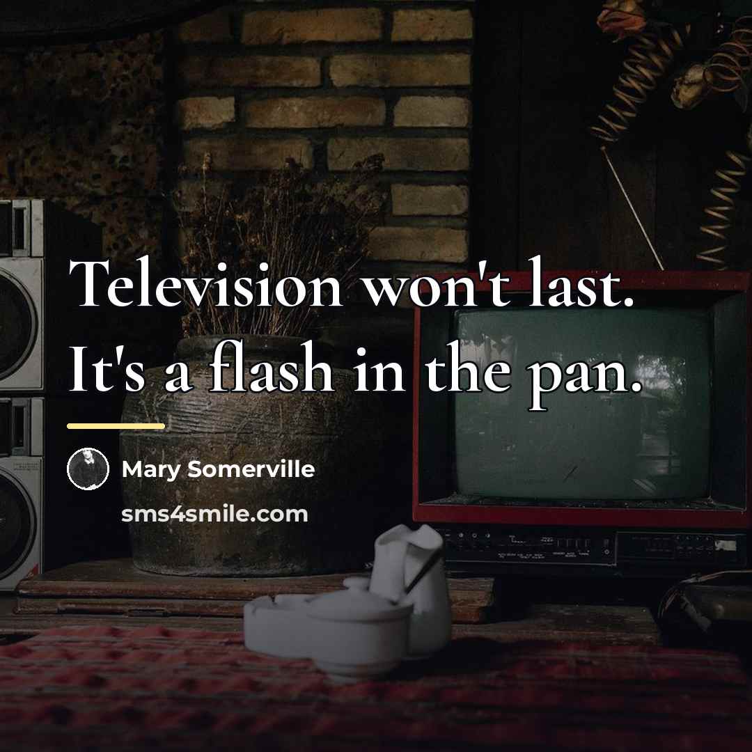 “Television won't last. It's a flash in the pan.…” quote by Mary Somerville