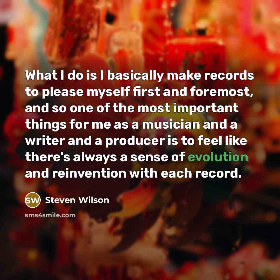 “What I do is I basically make records to please…” quote by Steven Wilson