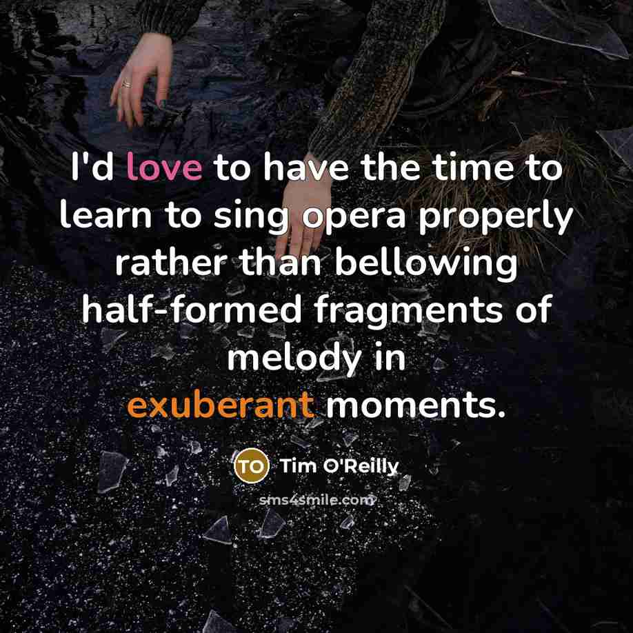 “I'd love to have the time to learn to sing…” quote by Tim O'Reilly