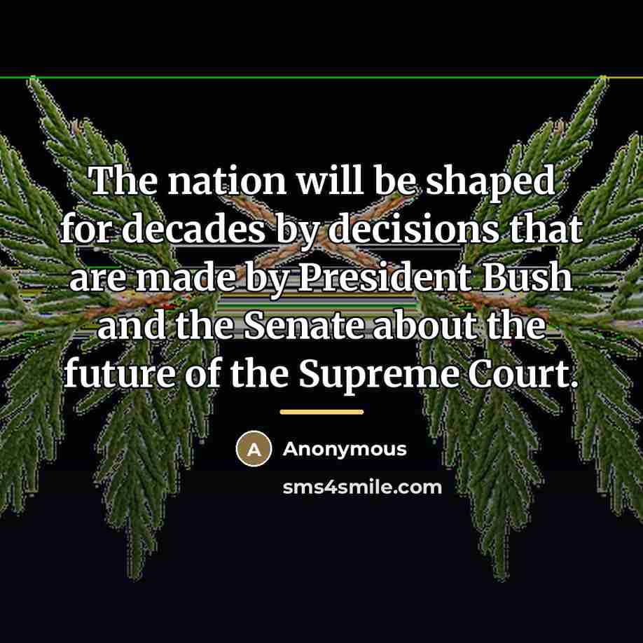 “The nation will be shaped for decades by decisions that…” quote by Anonymous