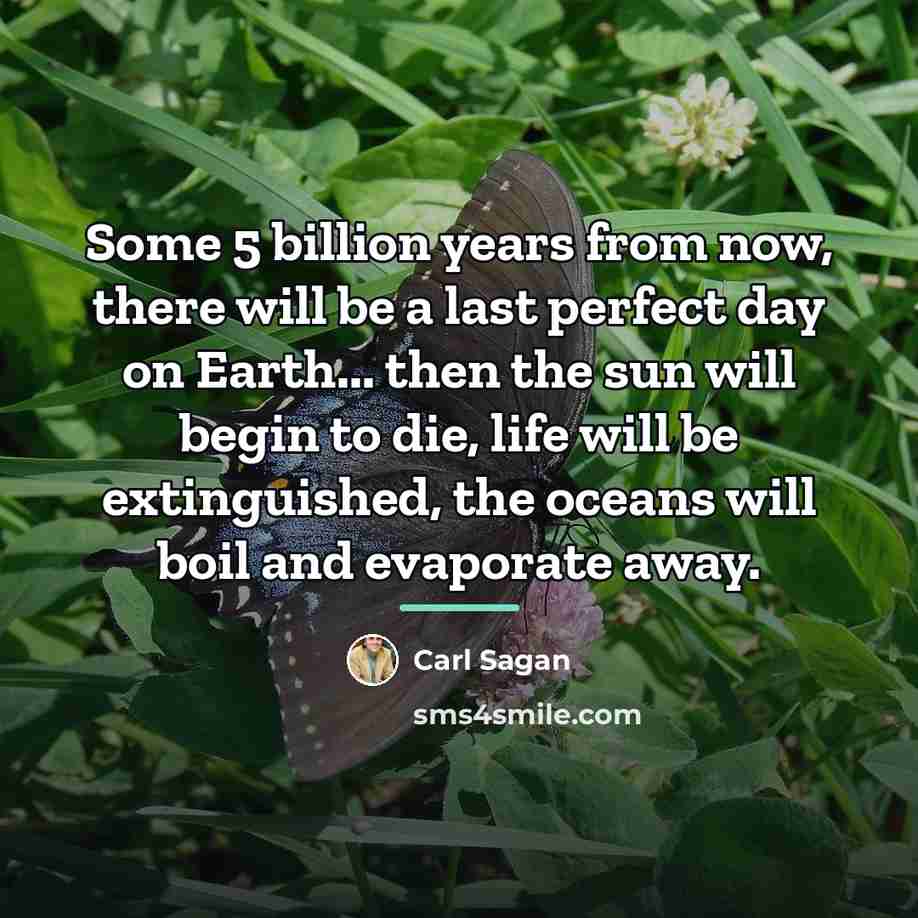 “Some 5 billion years from now, there will be a…” quote by Carl Sagan