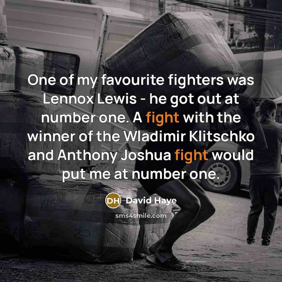 “One of my favourite fighters was Lennox Lewis - he…” quote by David Haye